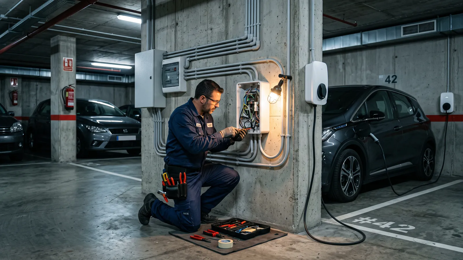 Instalación de cargador de coche eléctrico en Barcelona